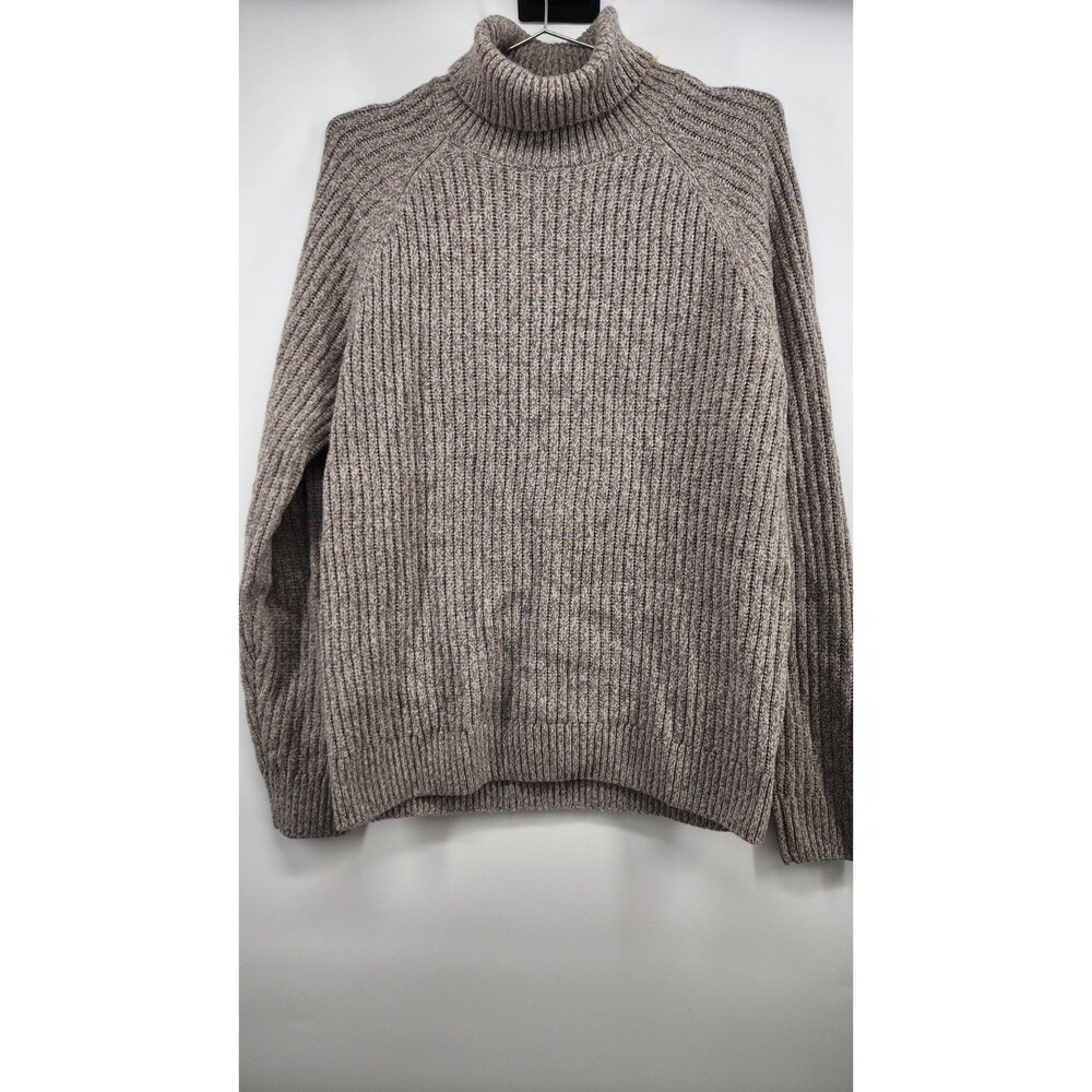 Mango Women’s Medium Beige Taupe Brown Turtleneck Long Sleeve Sweater Pullover‎